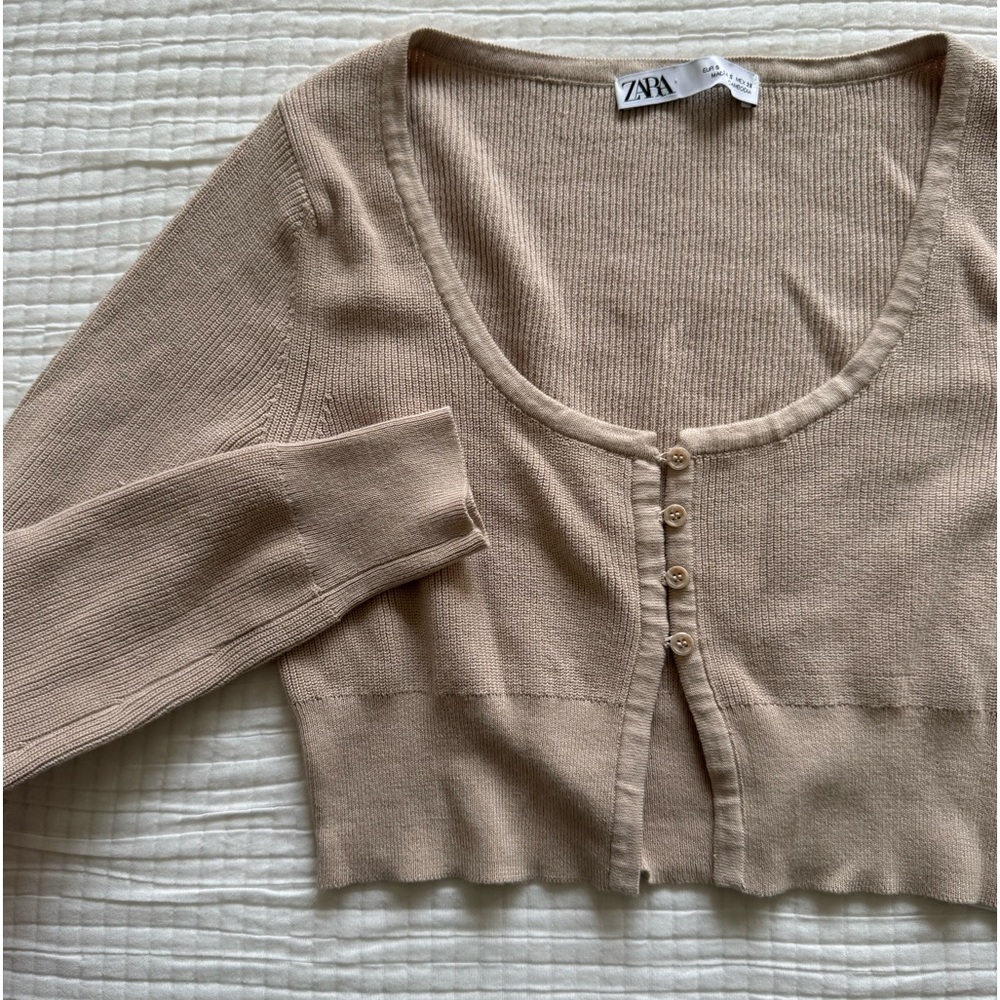 Cropped Button Sweater